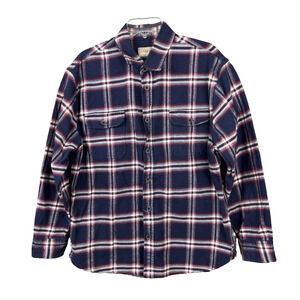 Jachs Brawny Flannel Mens XL NAVY/RED Plaid Button-Down Shirt